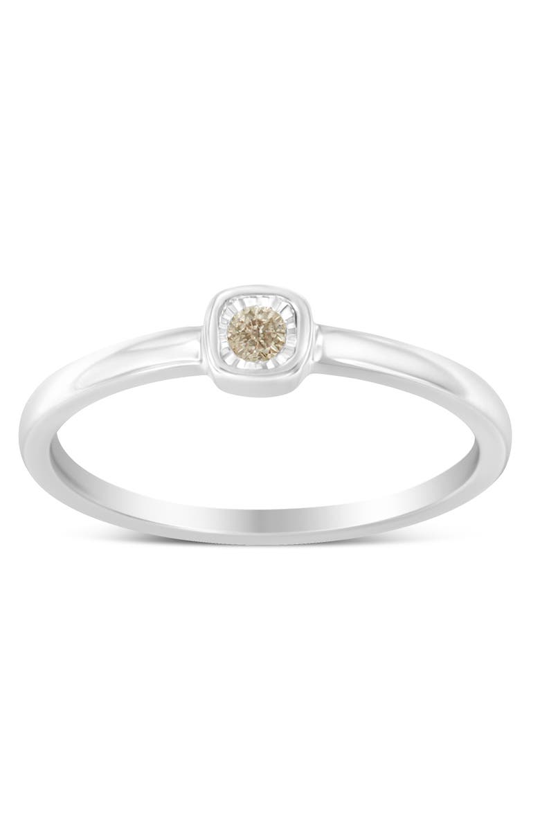 Haus of Brilliance Silver 1/20 Cttw Diamond Square Cushion-Shaped Miracle Promise Ring, Alternate, color, Silver