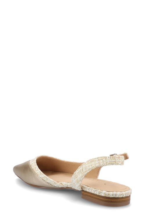 Shop Journee Collection Daphnne Cap Toe Slingback Flat In Champagne