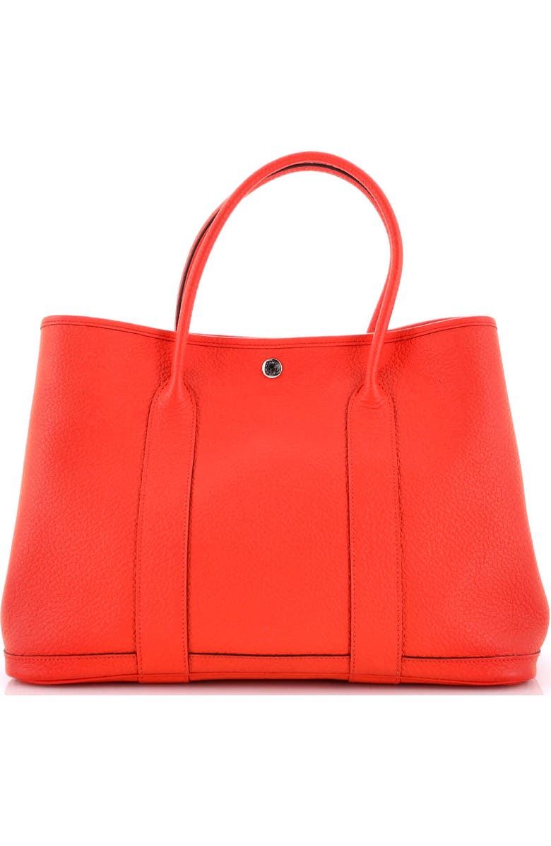 Pre-Owned Hermes Garden Party Tote Leather with Printed Interior 36, Alternate, color, Orange Poppy