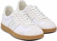 Balmain Leather And Canvas Balmain Swan Trainers