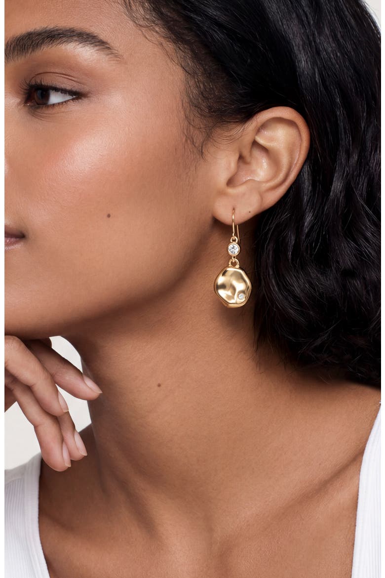 Circular Drop Earrings, Alternate, color, GOLD