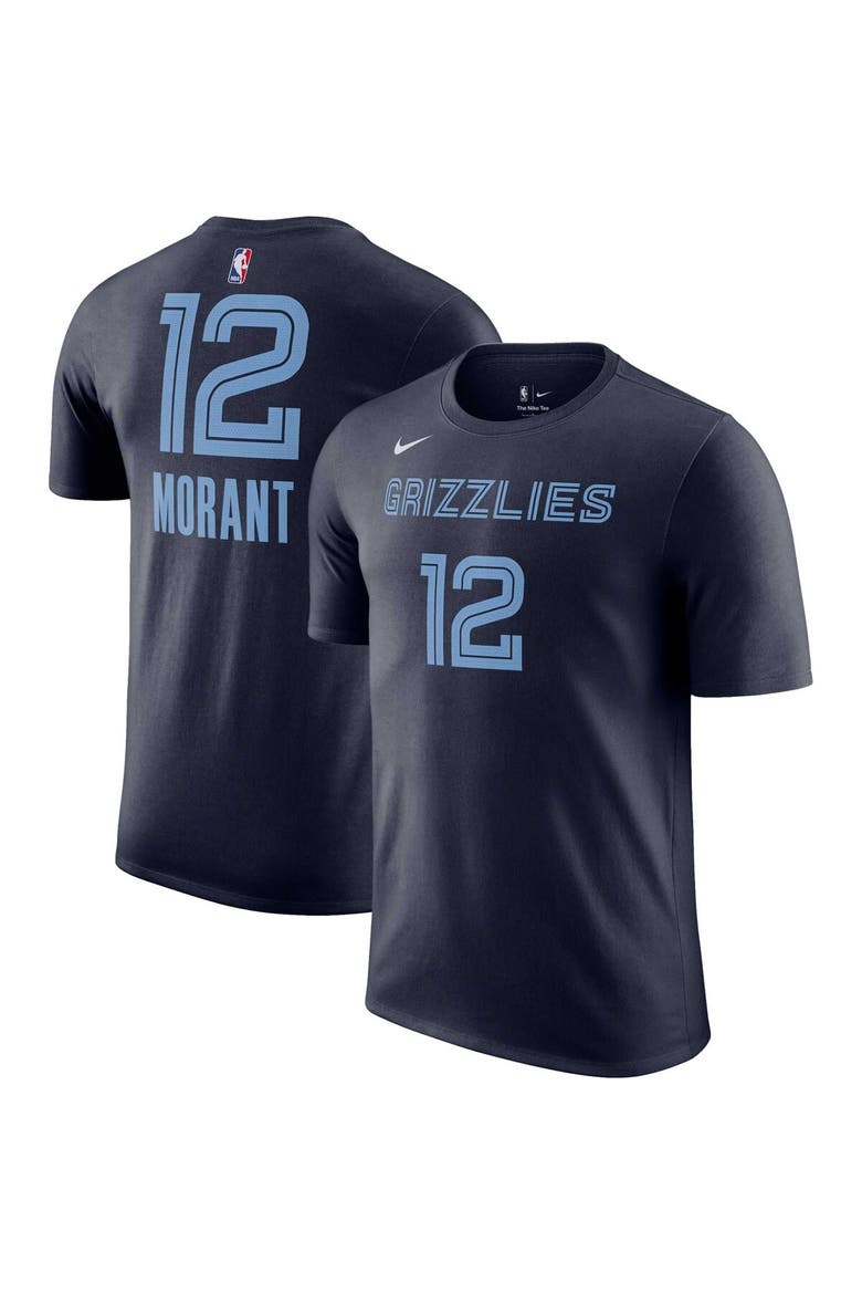 Men's Nike Ja Morant Navy Memphis Grizzlies Icon 2022/23 Name & Number T-Shirt, Main, color, Navy