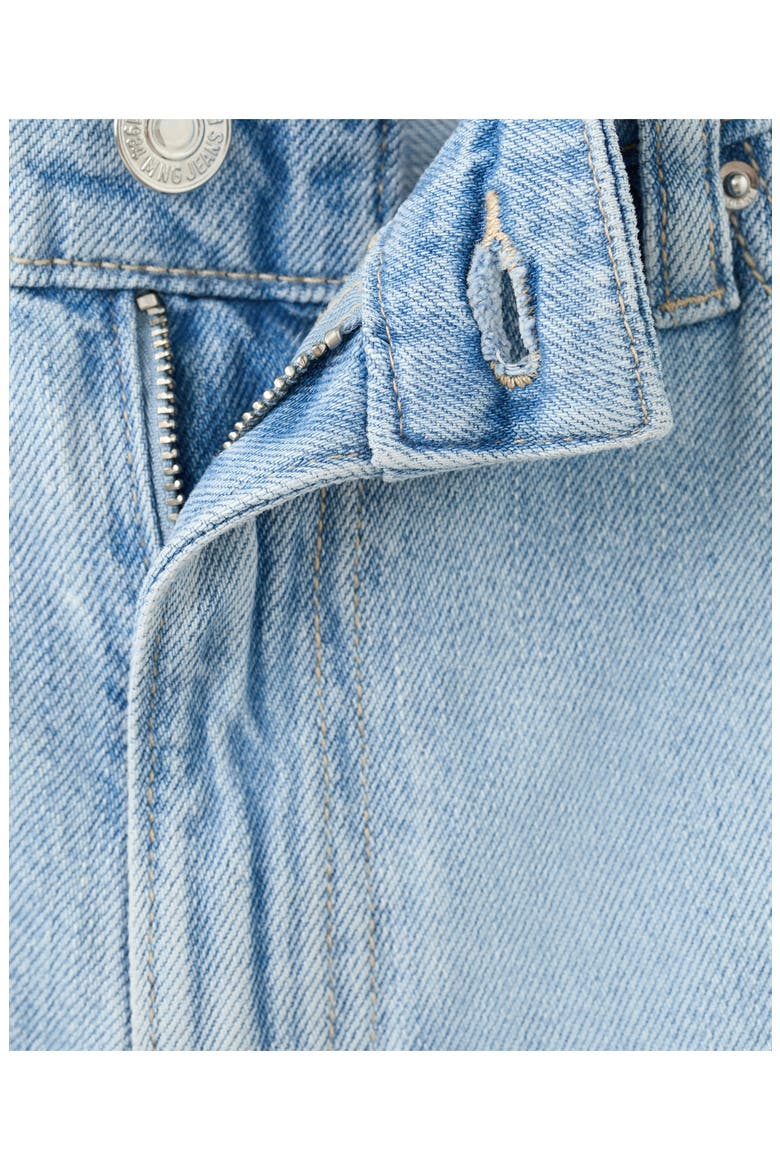 High Waist Straight Fit Denim Shorts, Alternate, color, LIGHT BLUE