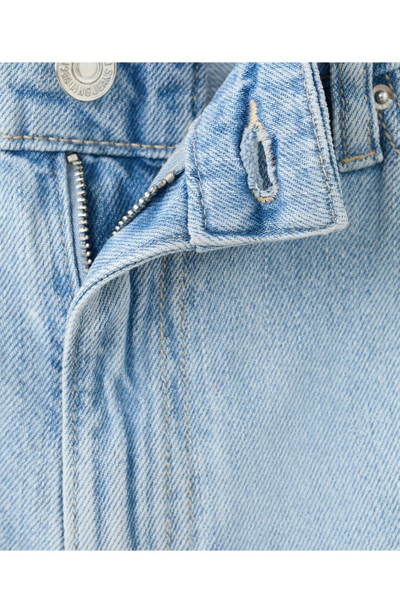 MANGO High Waist Straight Fit Denim Shorts, Alternate, color, Light Blue