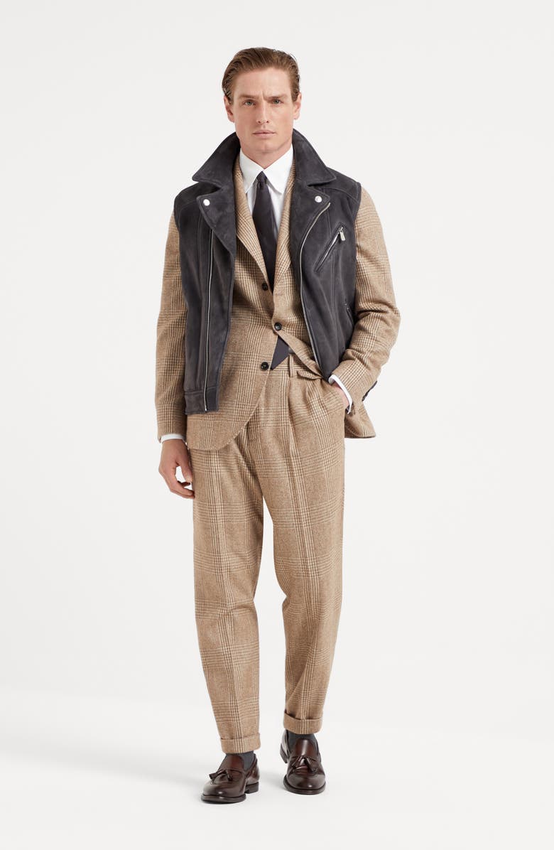 Brunello Cucinelli Prince of Wales trousers, Alternate, color, 