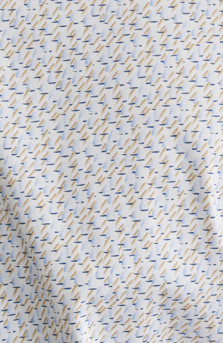 Bugatchi James OoohCotton<sup>®</sup> Sailboat Print Button-Up Shirt, Alternate, color, Caramel