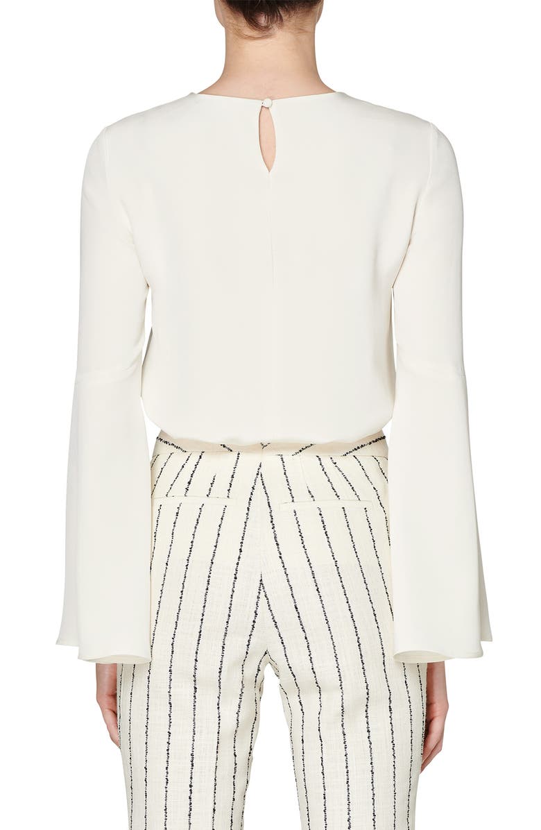 SUISTUDIO Dew Bell Sleeve Silk Top, Alternate, color, 