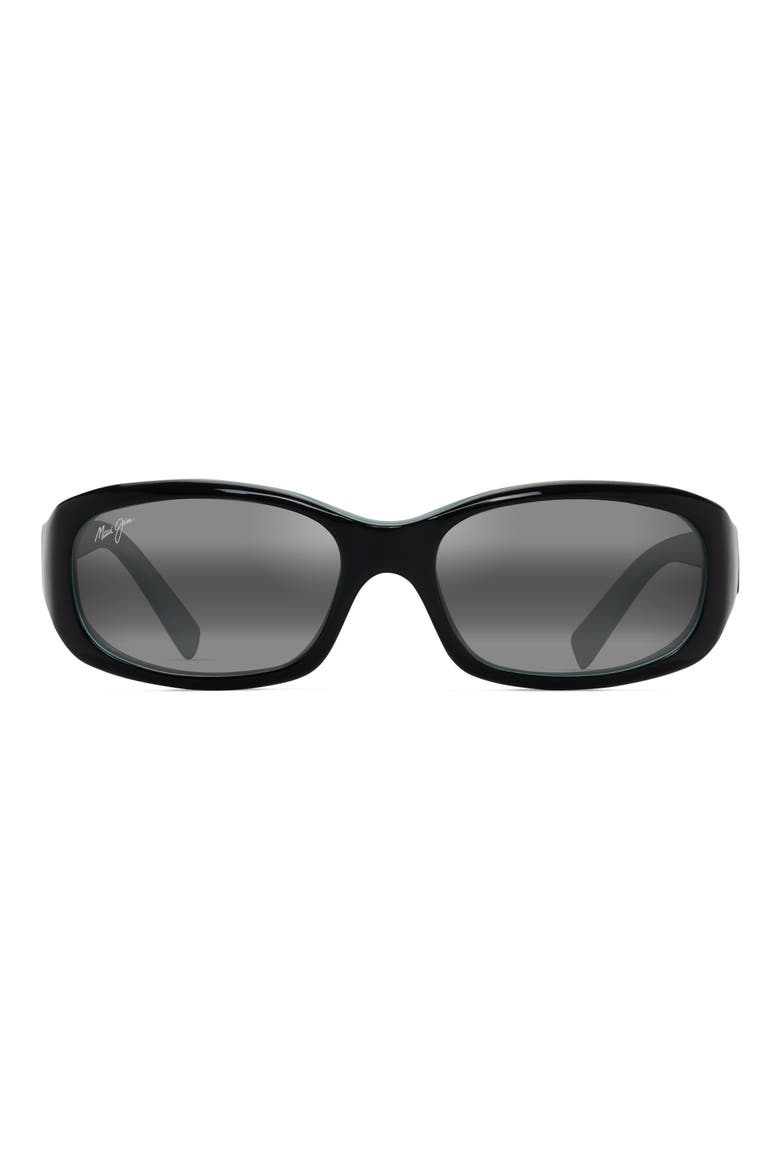 Punchbowl 54mm Polarized Rectangular Sunglasses, Main, color, BLACK W/ BLUE