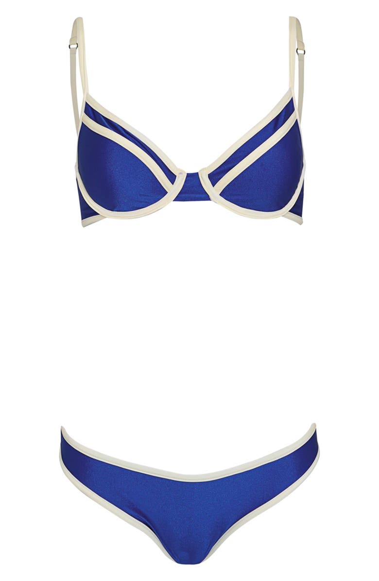 Maaji Cobalt Blue Daintily Reversible Underwire Bikini Top, Alternate, color, Blue