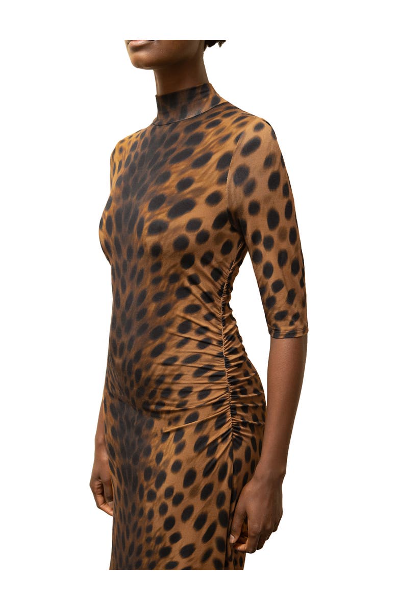 Ro&Zo Mock Neck Jersey Dress, Alternate, color, Brown