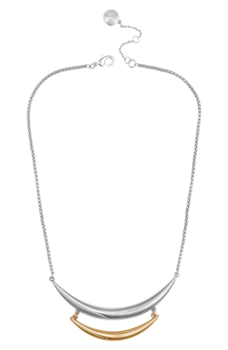 Vince Camuto Two-Tone Crescent Bar Pendant Necklace, Alternate, color, Two-Tone
