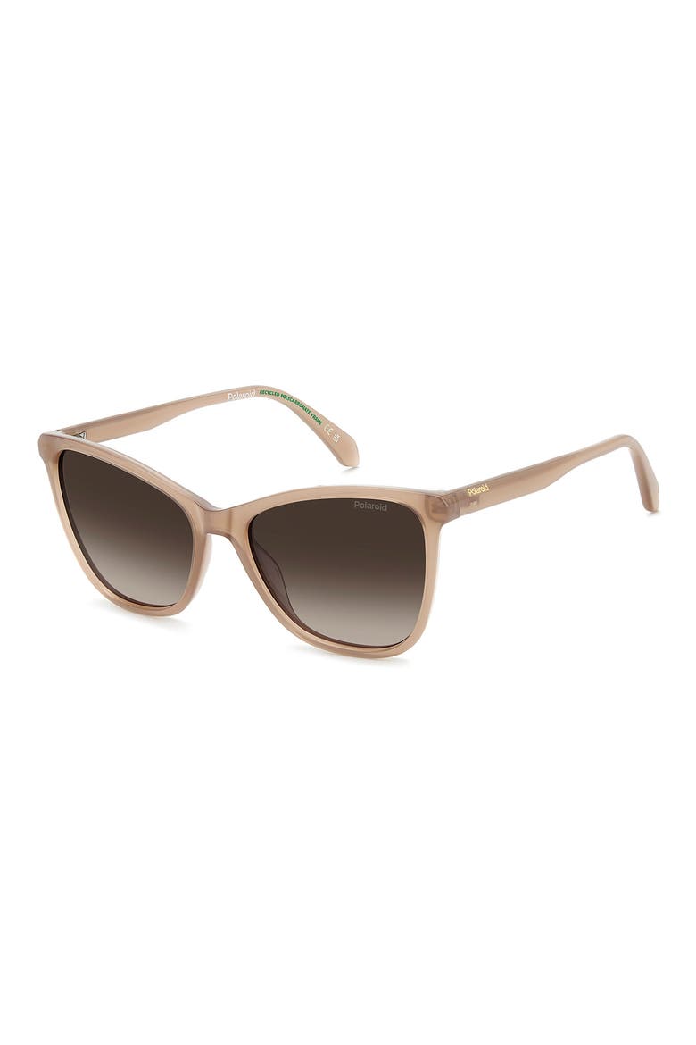 55mm Polarized Cat Eye Sunglasses, Alternate, color, NUDE/ BROWN