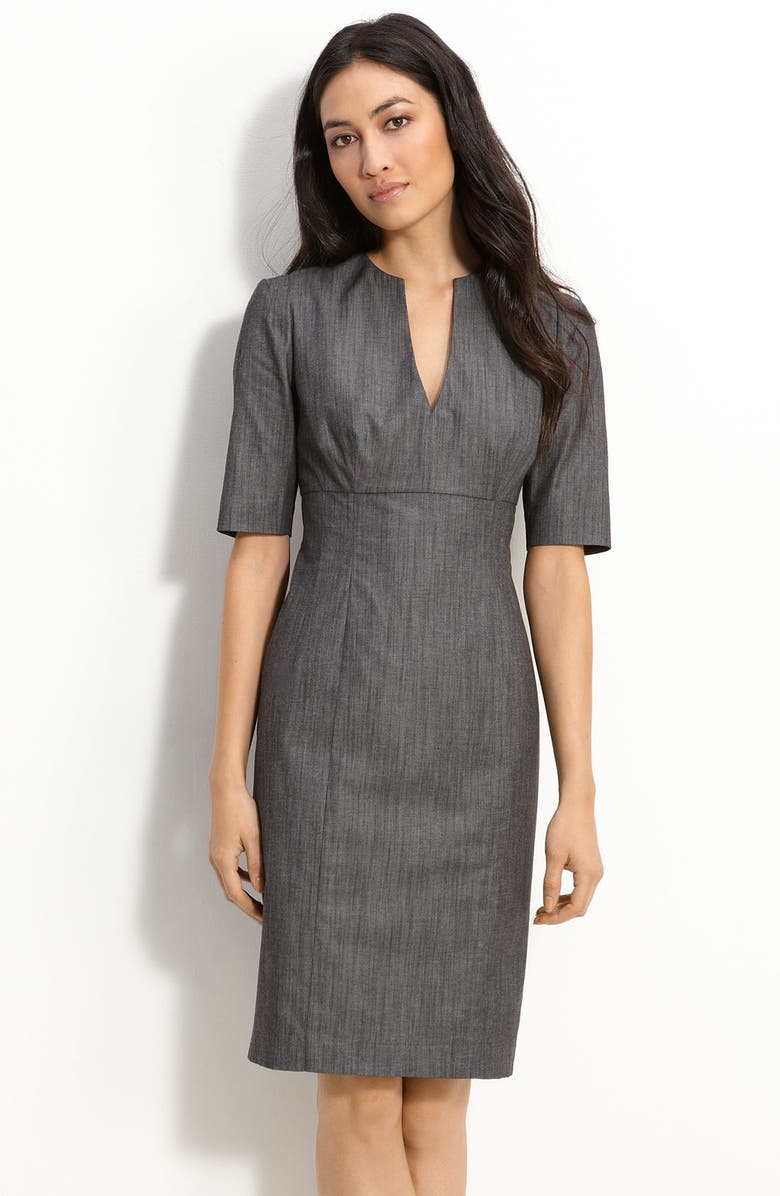 Calvin Klein Stretch Cotton Sheath Dress, Main, color,