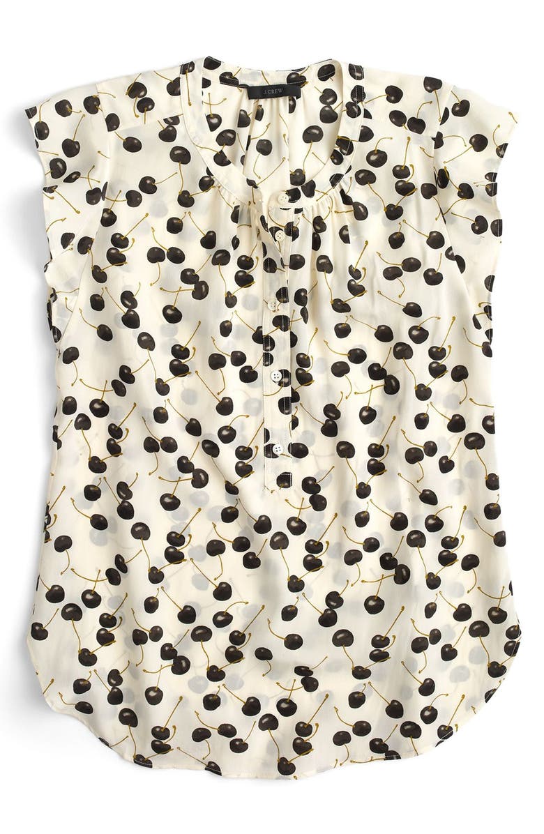 J.CREW FACTORY J.Crew Flutter Sleeve Silk Top, Alternate, color, 