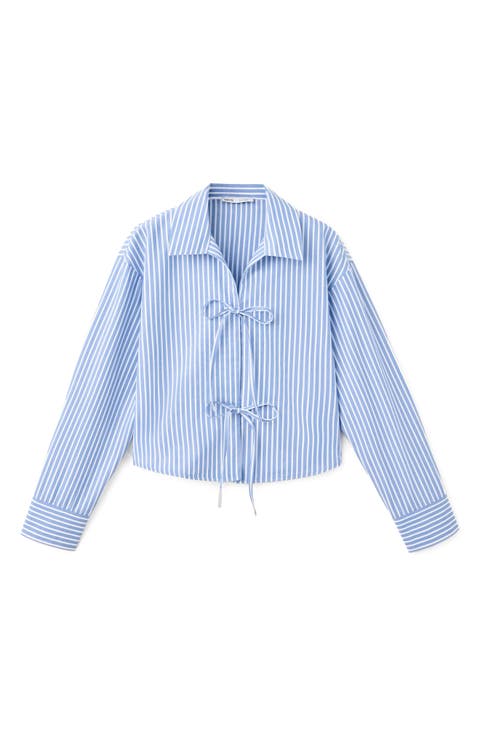Striped Tie Front Shirt