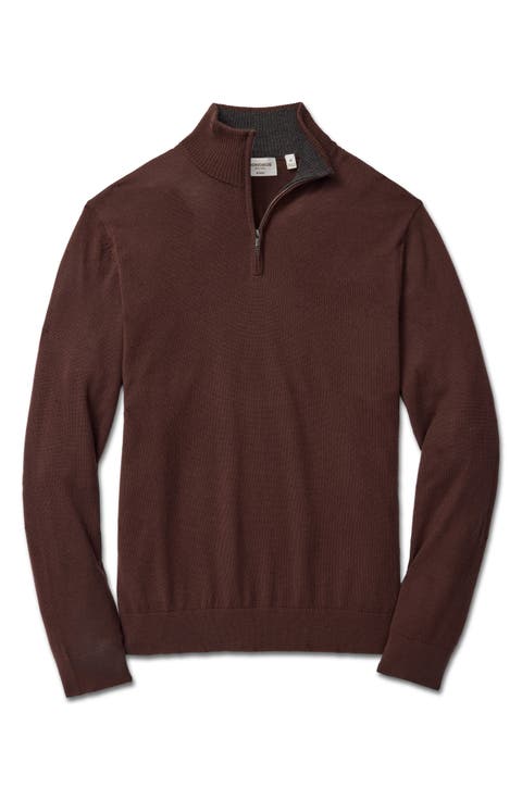 Merino Wool Quarter Zip Sweater