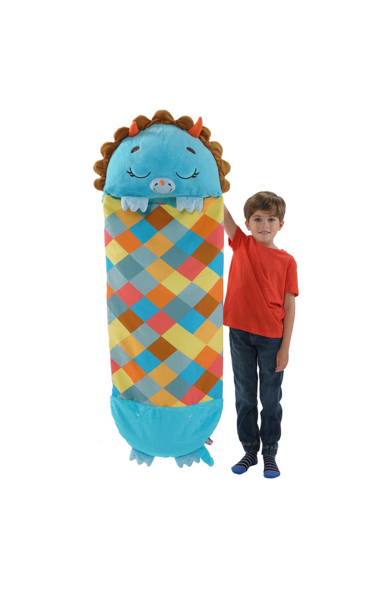Pillow & Sleepy Sack Medium Triceratops Timmy, 54 inch x 20 inch, Alternate, color, Multicolored