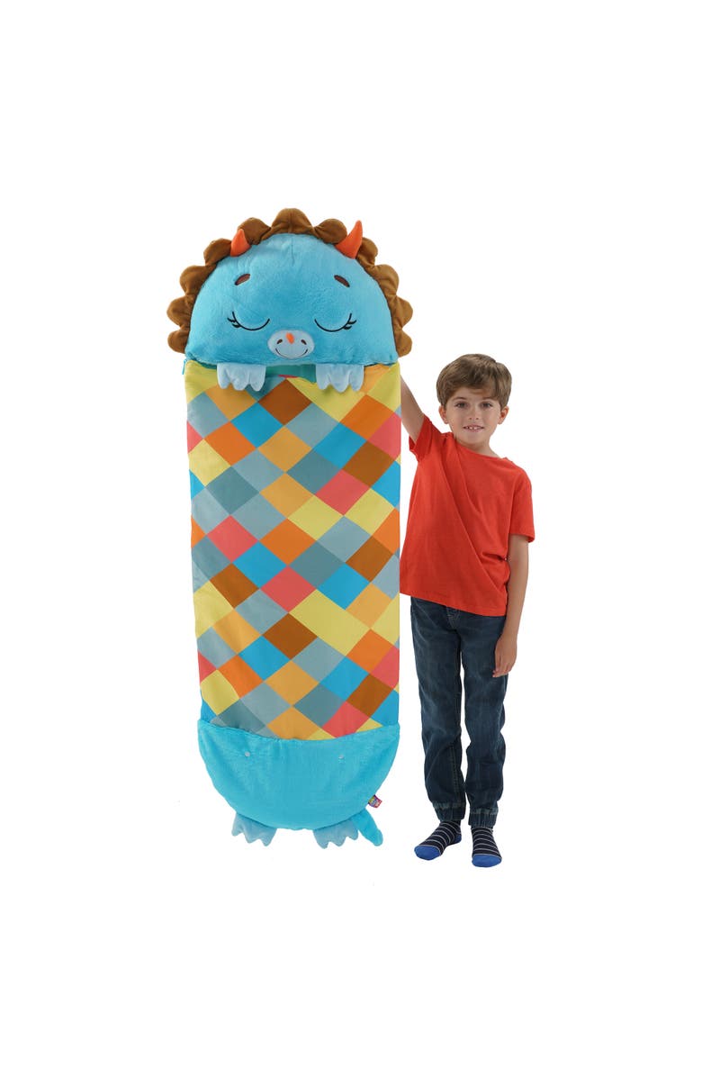 Happy Nappers Pillow & Sleepy Sack Medium Triceratops Timmy, 54 inch x 20 inch, Alternate, color, Multicolored