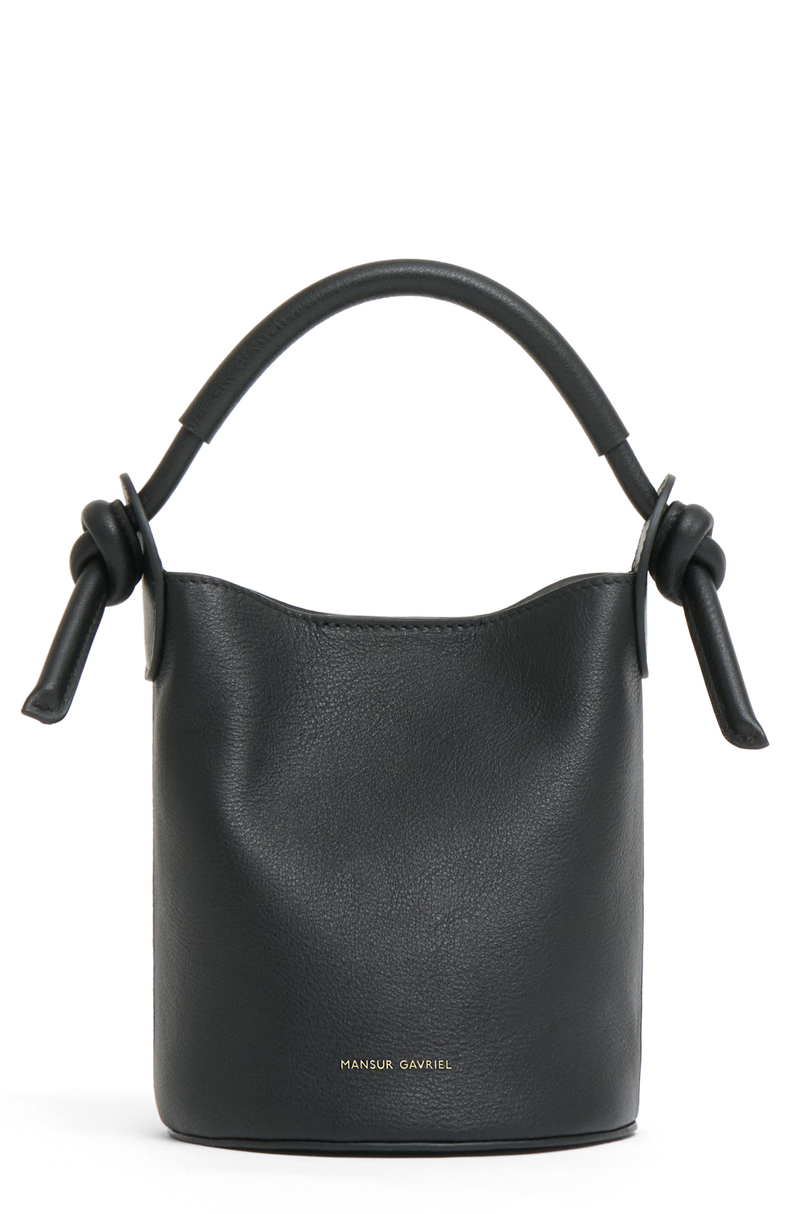 Mansur Gavriel Mini Mini Fortuna Bucket Bag, Main, color, Black