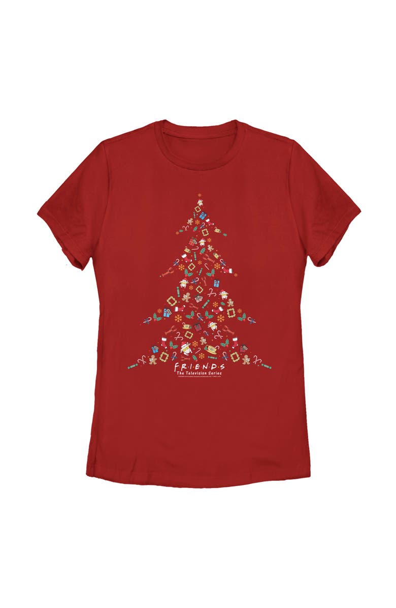 Friends Women's Friends Christmas Icons  Graphic T-Shirt, Main, color, Red