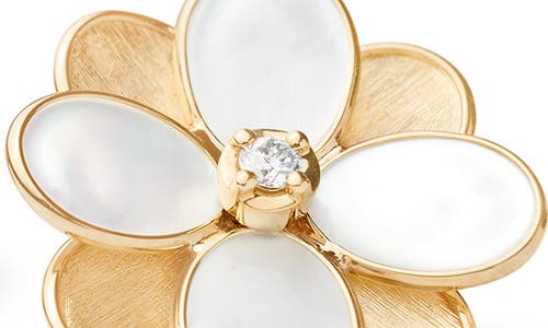 Marco Bicego Petali Diamond Flower Stud Earrings In Gold