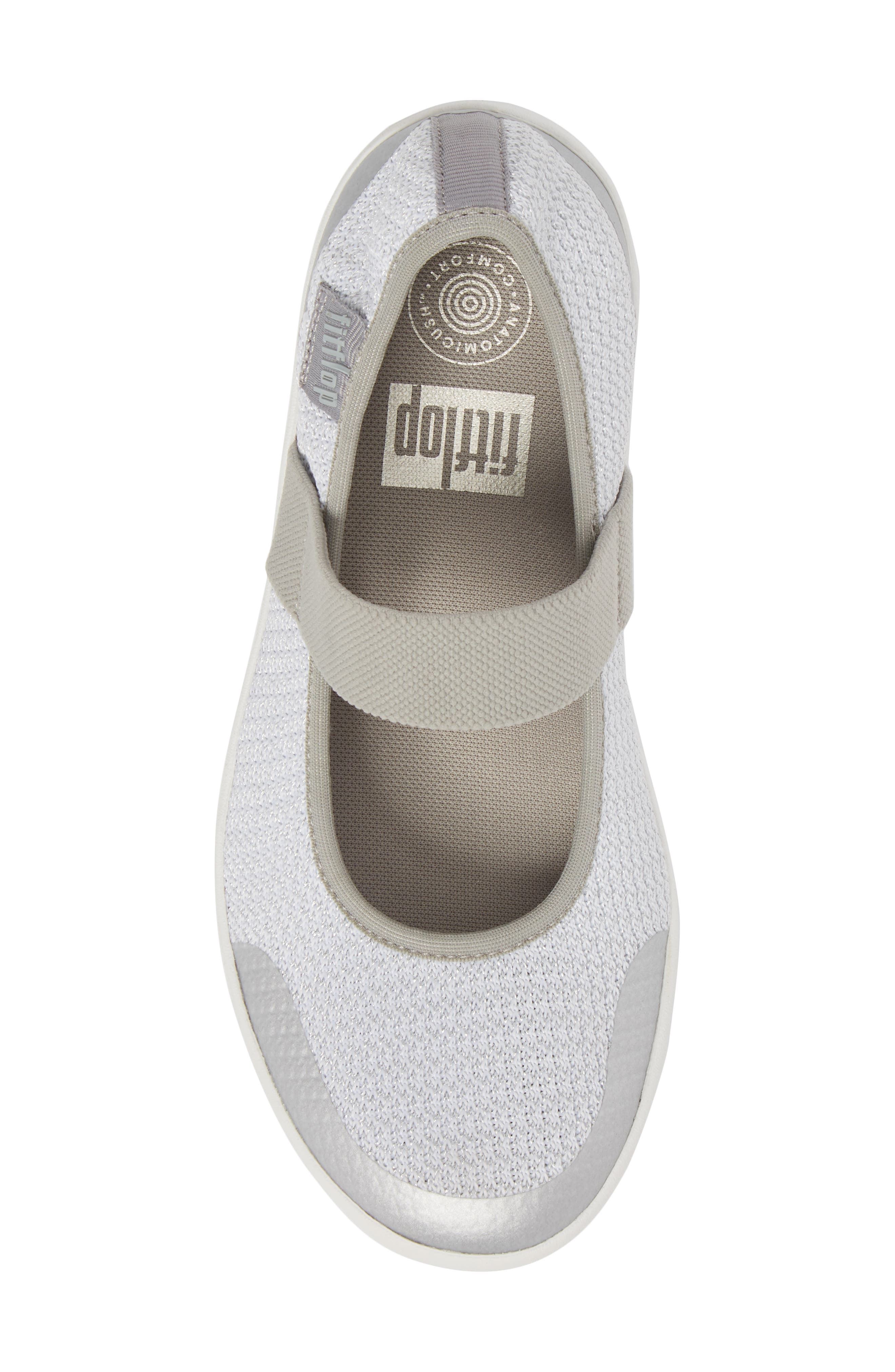 FitFlop Uberknit<sup>™</sup> Mary Jane Flat, Alternate, color, Metallic Silver/Urba