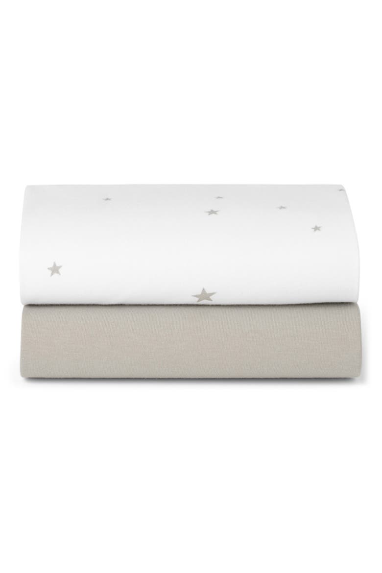 Pack of 2 Assorted Crib Sheets, Main, color, WHITE/ STAR