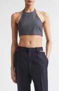 Jil Sander Adjustable Wool Poplin Halter Top