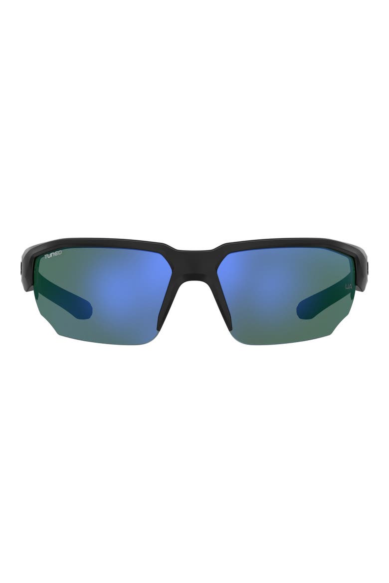 70mm Polarized Oversize Sport Sunglasses, Main, color, BLACK GREY / GREEN