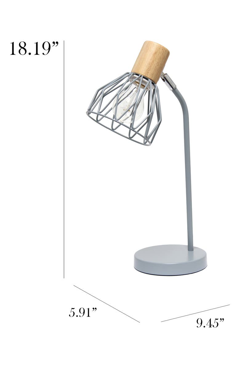 LALIA HOME Cage Wire Desk Lamp, Alternate, color, Grey