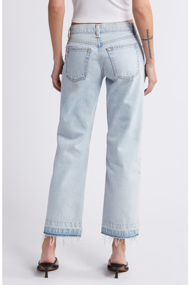 Low Rise Release Hem Straight Leg Jeans, Alternate, color, BLEACH DESTROY