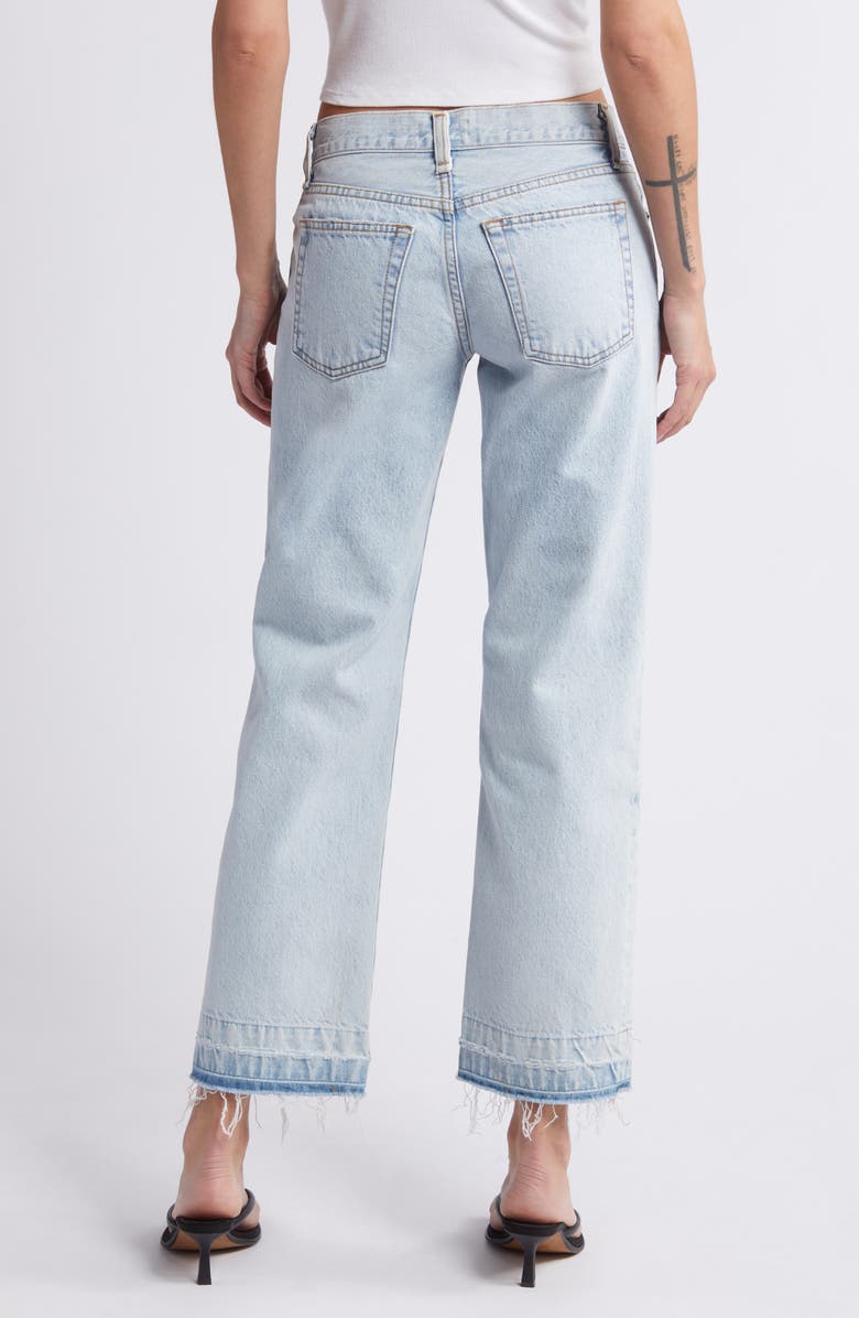 ASKK NY Low Rise Release Hem Straight Leg Jeans, Alternate, color, Bleach Destroy