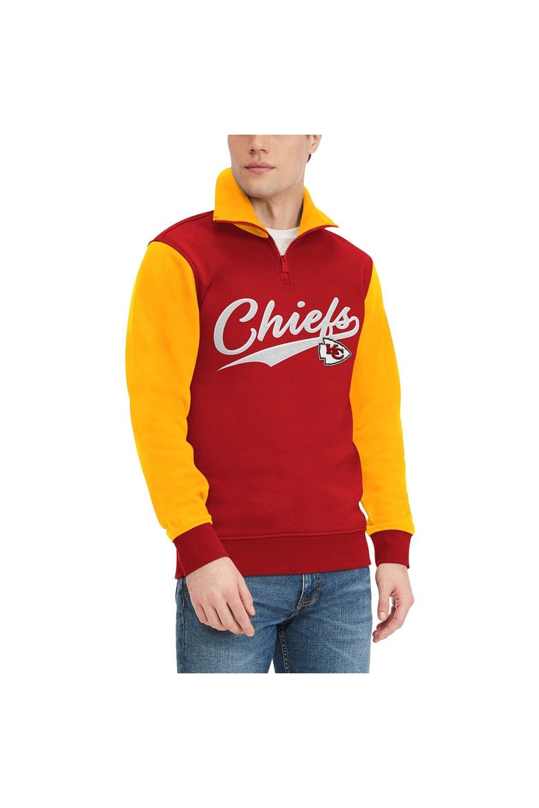 Men's Tommy Hilfiger Red/Gold Kansas City Chiefs Aiden Quarter-Zip Sweatshirt, Alternate, color, Red