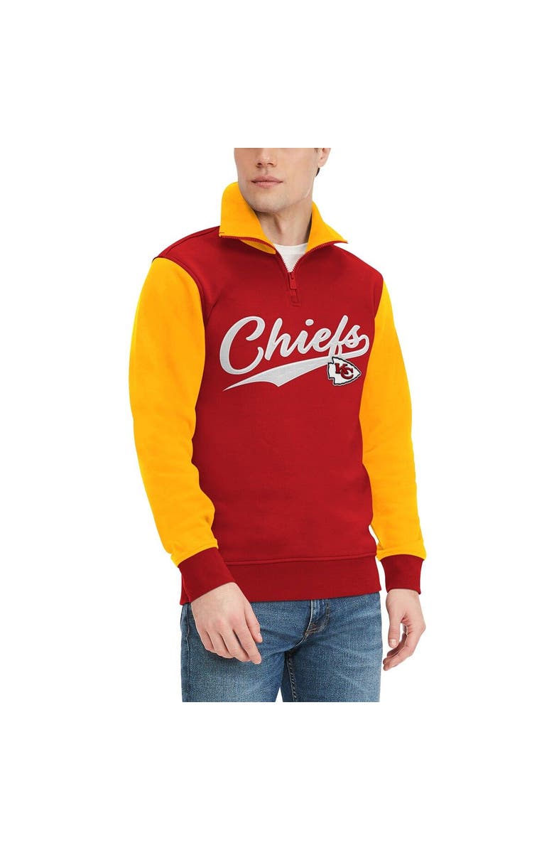 Tommy Hilfiger Men
s Tommy Hilfiger Red/Gold Kansas City Chiefs Aiden Quarter-Zip Sweatshirt, Alternate, color, Red