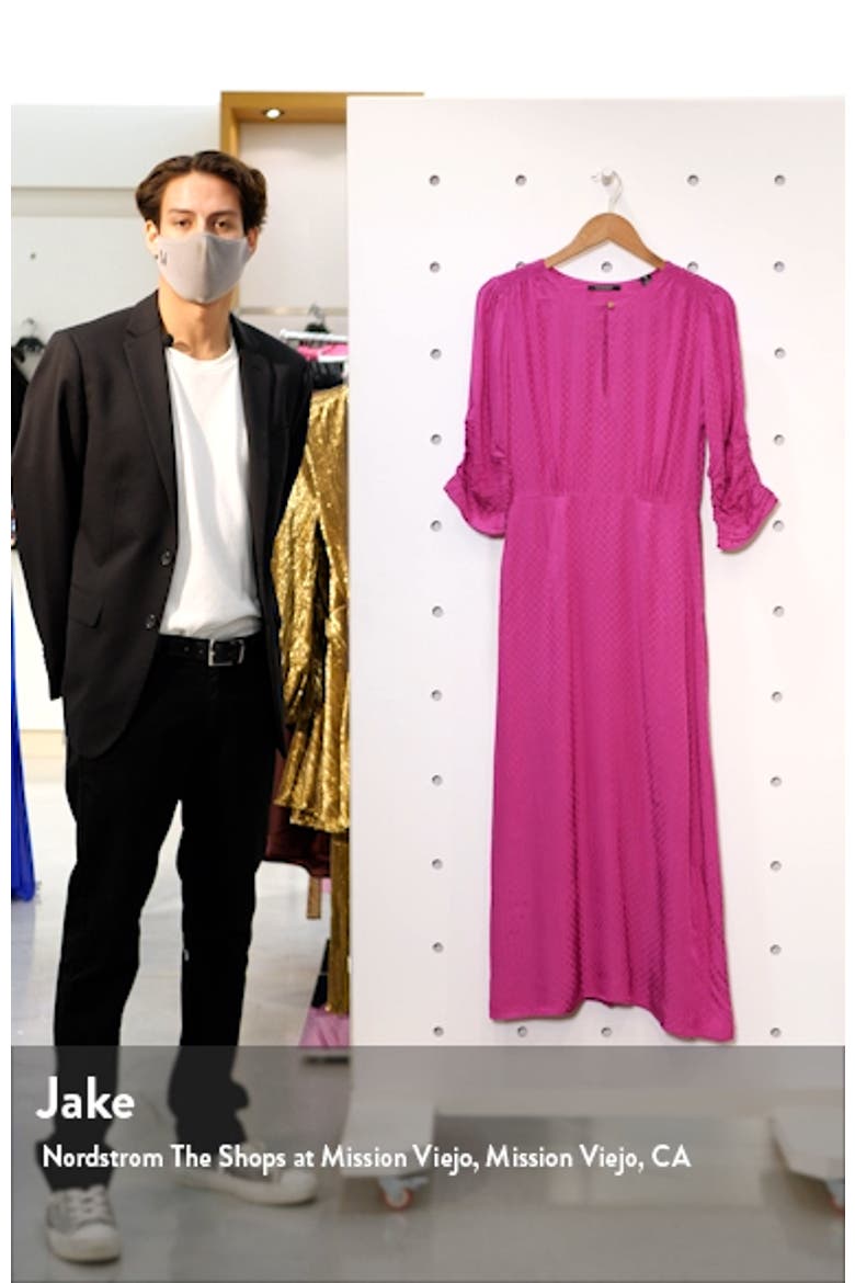 Jacquard Ruched Midi Dress video