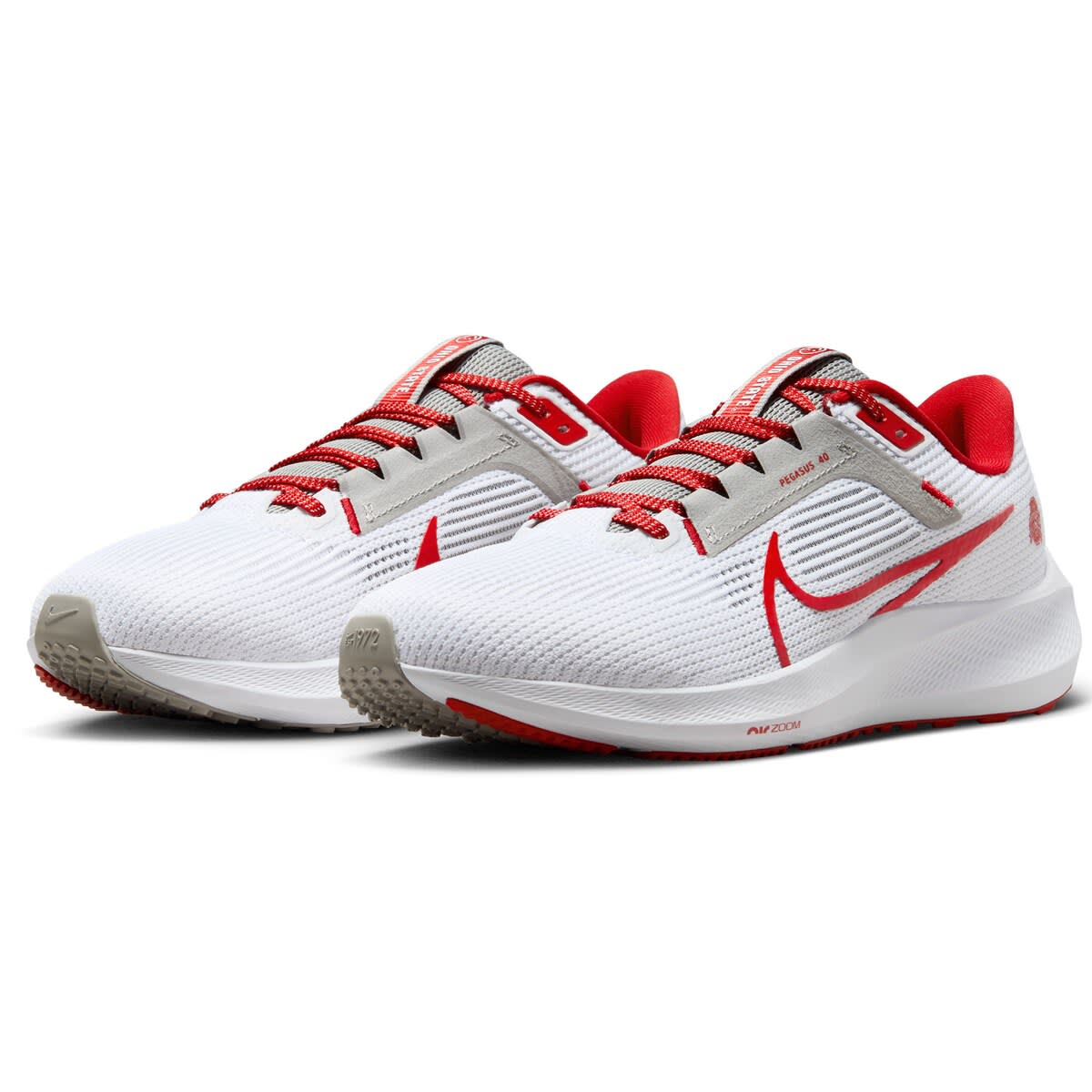 Nike Unisex Nike  White Ohio State Buckeyes Zoom Pegasus 40 Running Shoe, Main, color, 