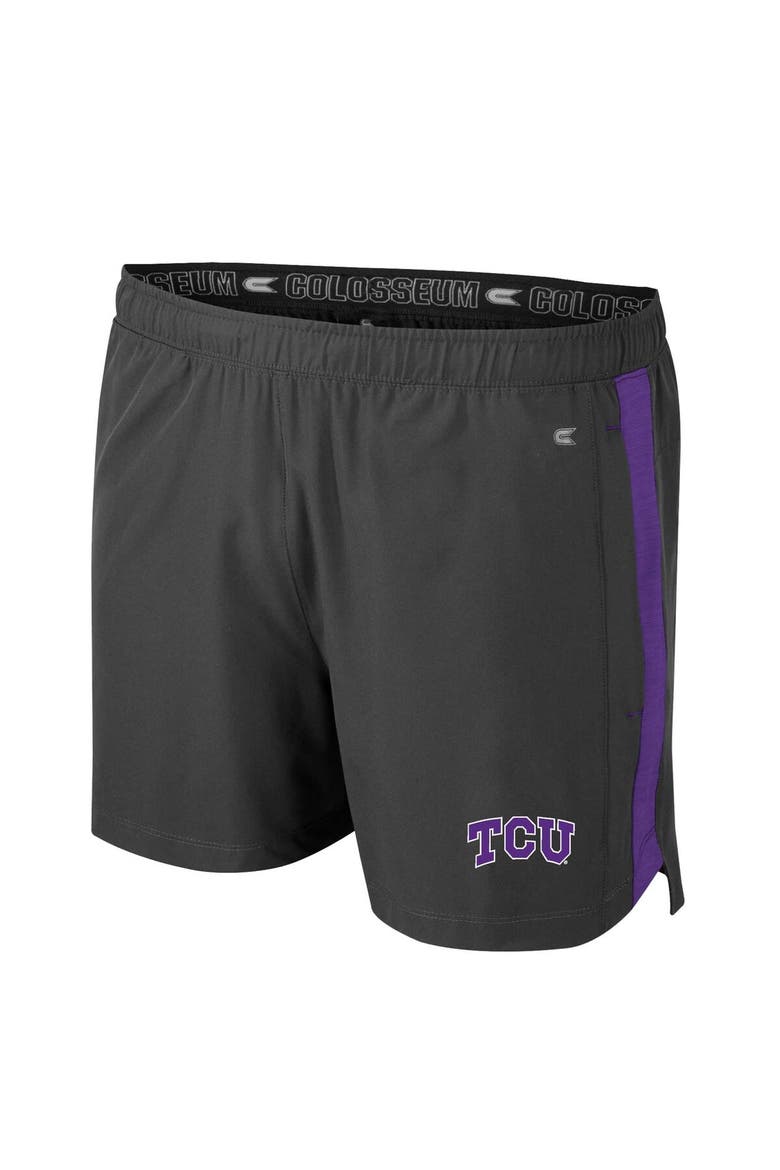 Men's Colosseum Charcoal TCU Horned Frogs Langmore Shorts, Alternate, color, Charcoal
