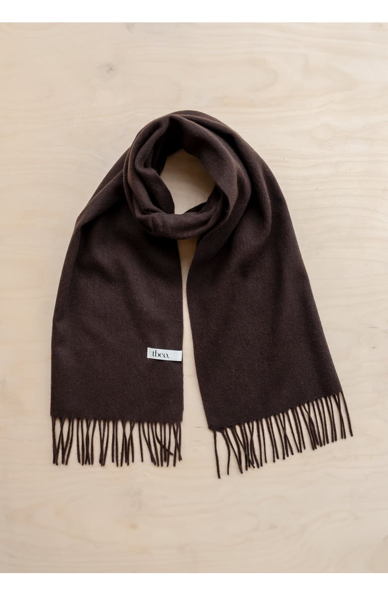 TBCo Lambswool Block Color Oversized Scarf, Alternate, color, Chocolate