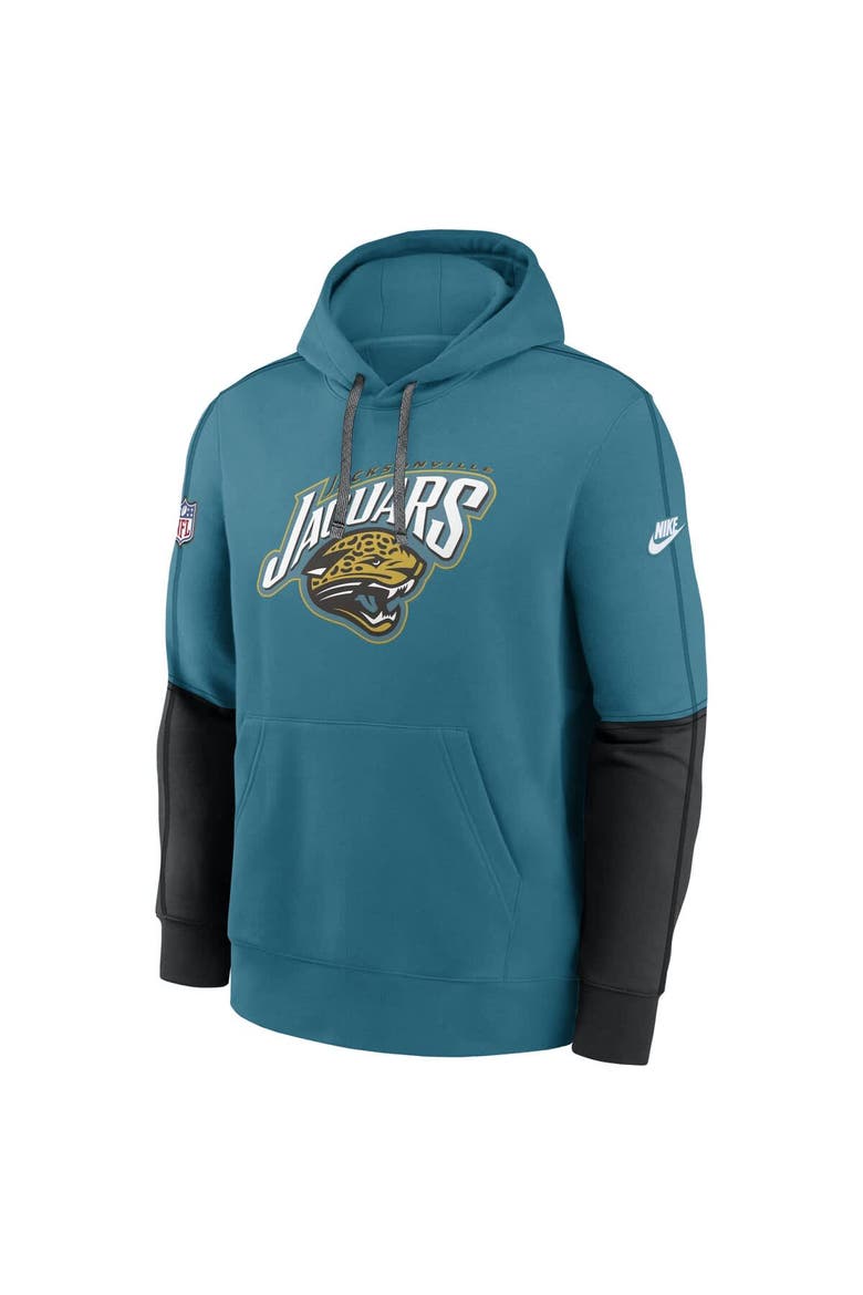 Men's Nike  Teal Jacksonville Jaguars Throwback Alternate Logo Team Issue Club Pullover Hoodie, Alternate, color, Teal