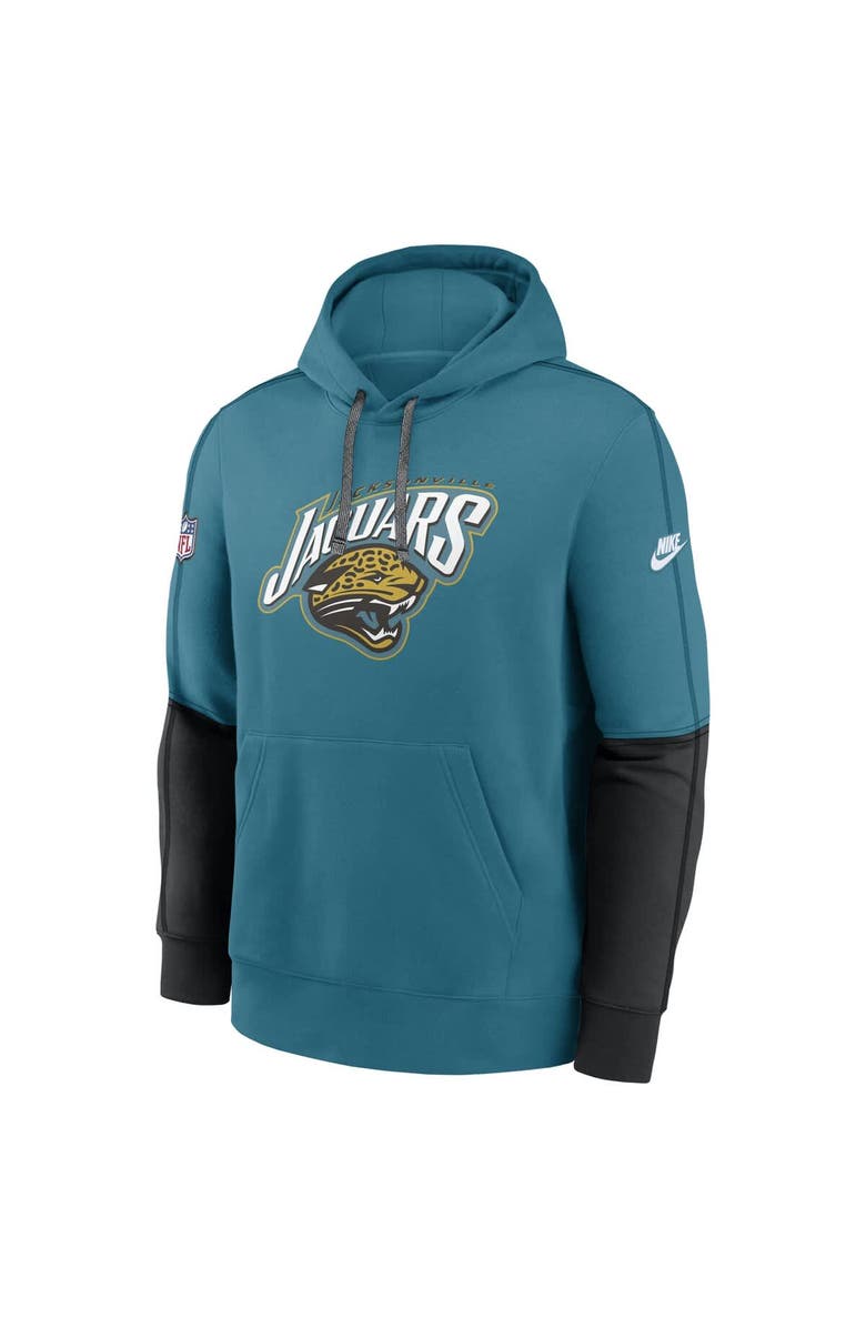 Nike Men's Nike  Teal Jacksonville Jaguars Throwback Alternate Logo Team Issue Club Pullover Hoodie, Alternate, color, Teal
