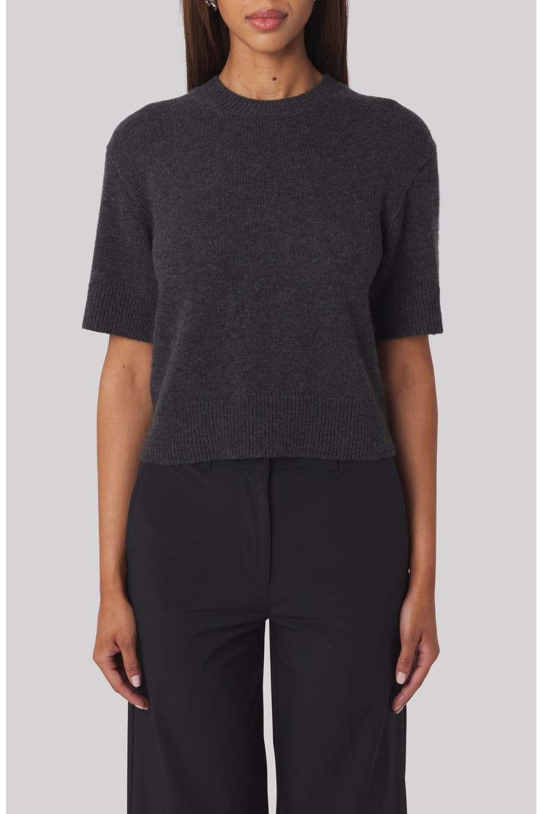 Sally Cashmere Sweater, Main, color, BLACK HEATHER/ GREY