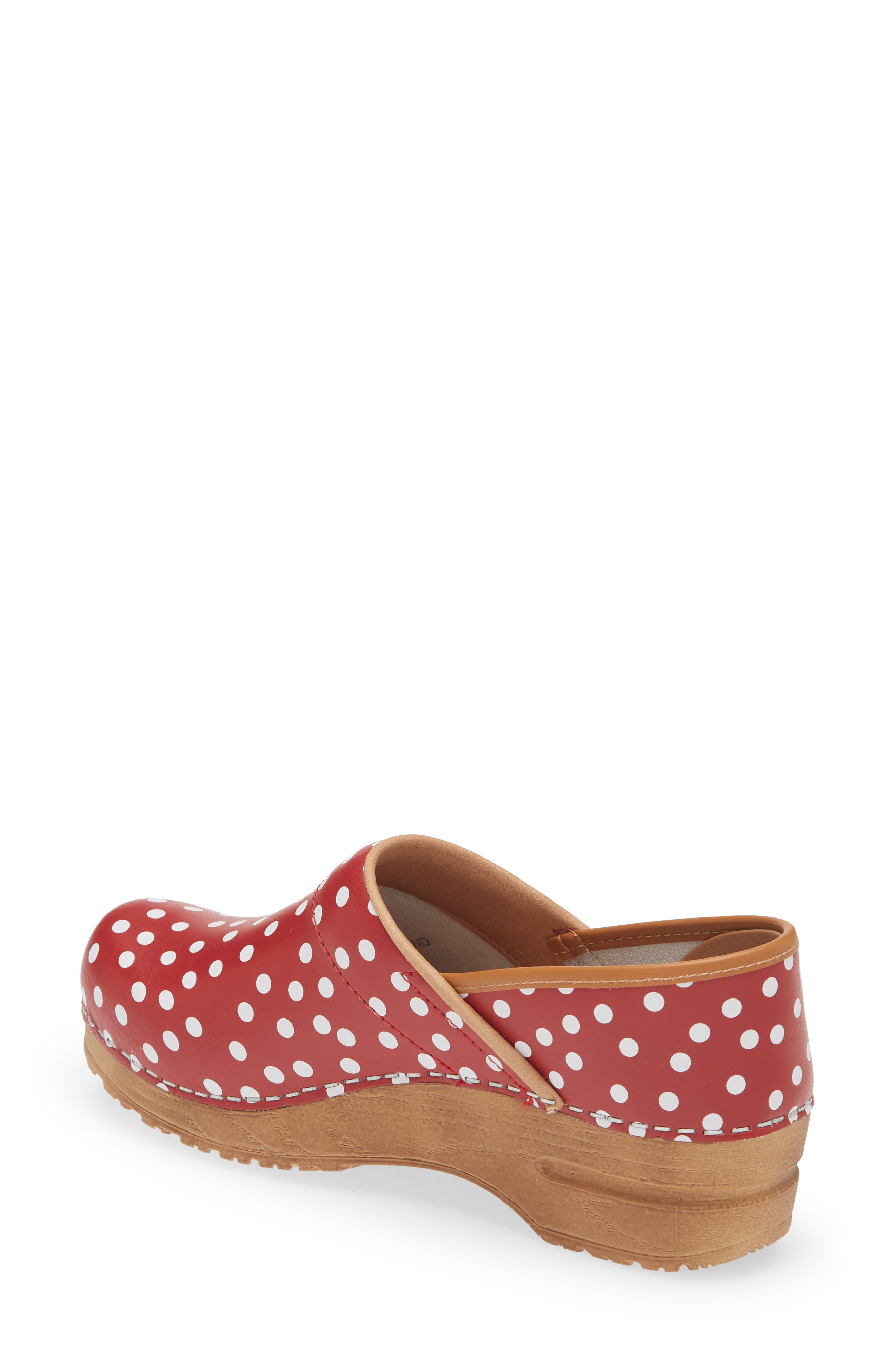 Roxbury Polka Dot Clog, Alternate, color, RED