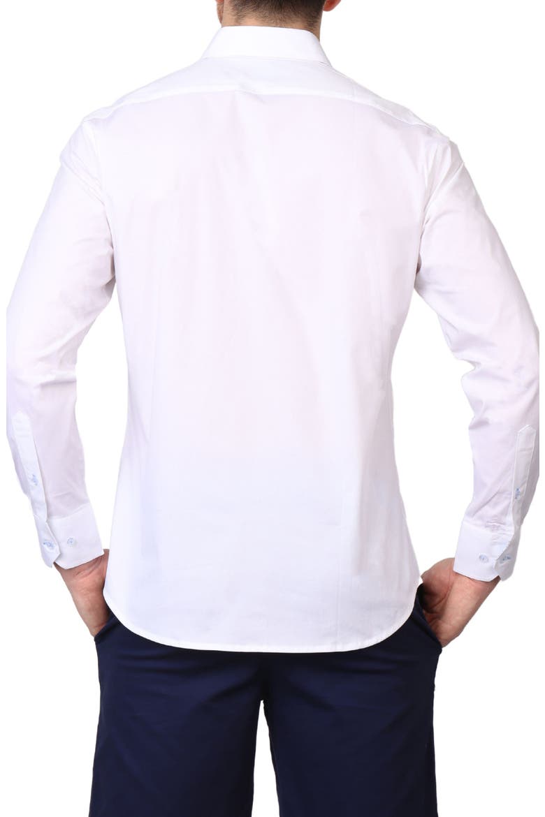 Solid Stretch Cotton Button-Up Shirt, Alternate, color, DOVE WHITE