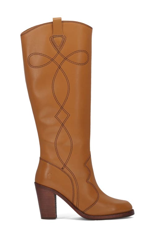 Frye Corinne Knee High Western Boot In Brown