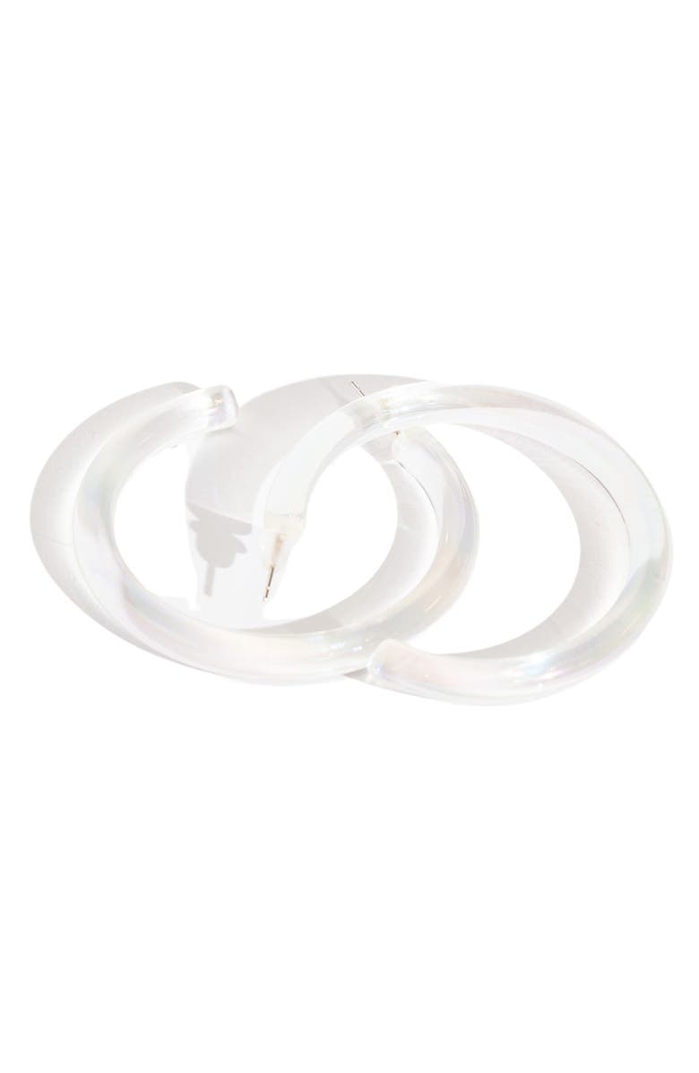 Hoop Mobb Ghost Hoop Earrings, Alternate, color, Clear