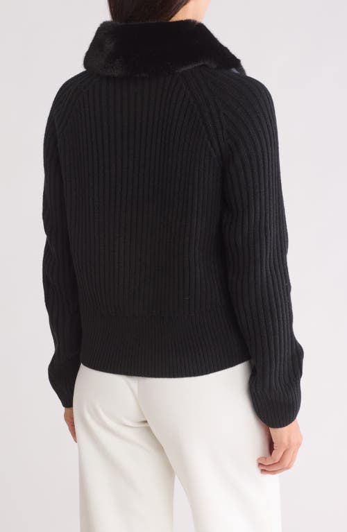 By Design Faux Fur Collared Jacket In Black