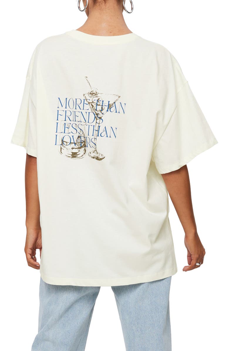 Princess Polly More than Friends Oversize Organic Cotton Graphic T-Shirt, Alternate, color, 