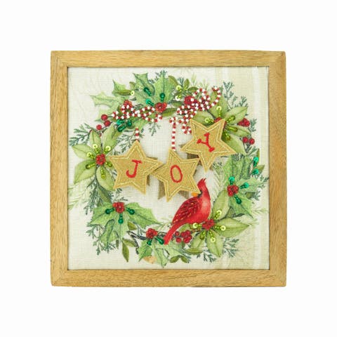 Embellished Joy/Cardinal Shelf Sitter Block