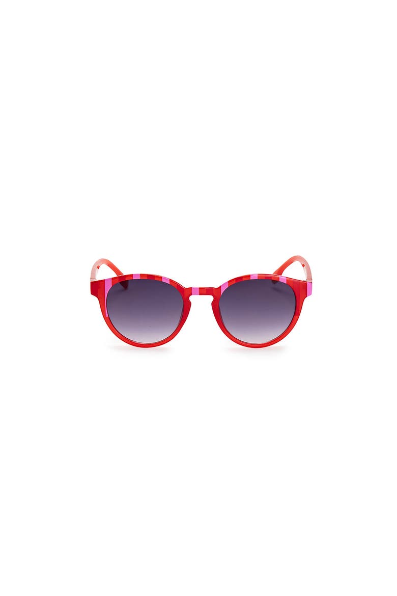 Maggie Fashionable & Lightweight Striped Frame Sunglasses, Main, color, FLAME SCARLET