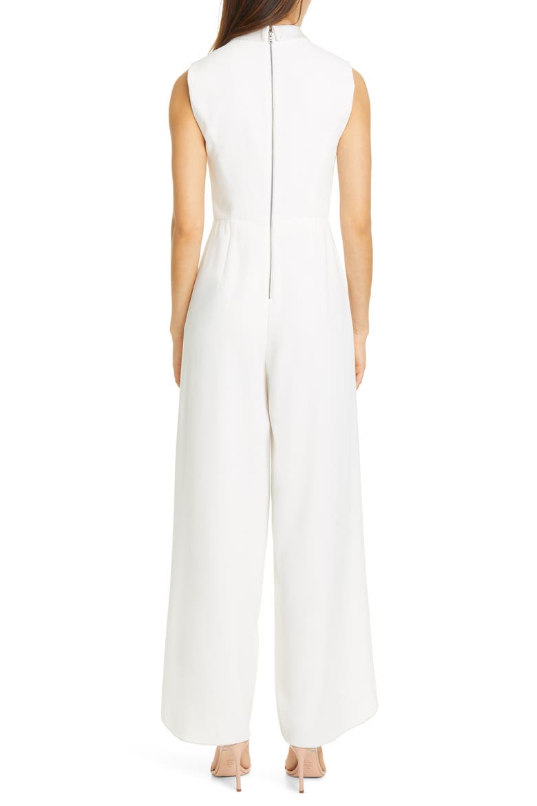 Bebe Shawl Collar Jumpsuit, Alternate, color, OFF WHITE